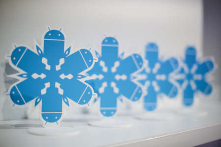 beautiful interior decoration for the New Year from paper snowflakes