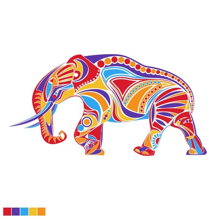 Elephant with Ornamentのイラスト素材
