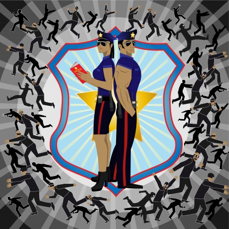 Brawe Policemans in Vector illustrationのイラスト素材