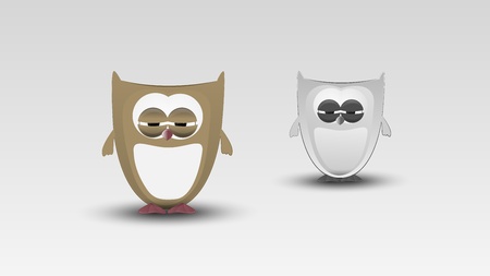 Cartoon Owl in Vector illustrationのイラスト素材