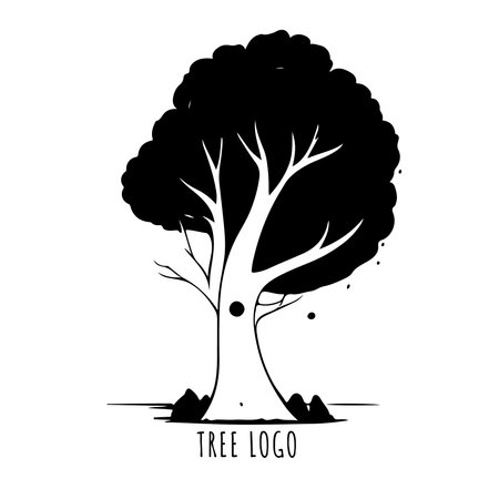 Tree icon concept of a stylized tree with leaves, lends itself to being used with text. vector illustrationのイラスト素材