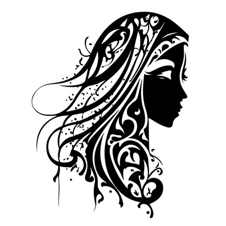 Abstract vector illustration of a beautiful woman. female silhouette. Great for the of the beauty industry. vector illustrationのイラスト素材