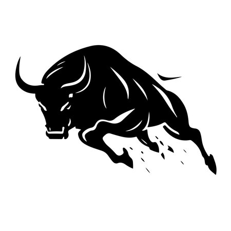 Vector bull design on white background. wild animals. Editable vector illustration. vector illustrationのイラスト素材