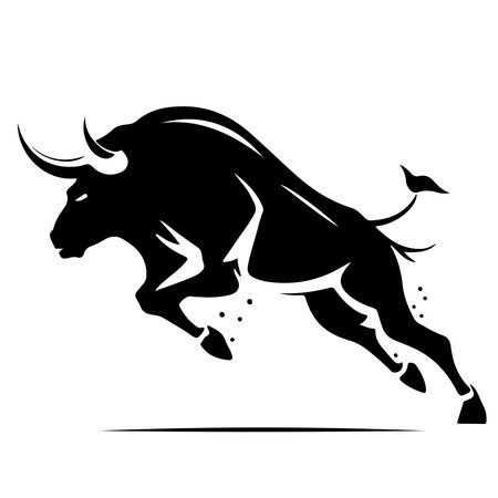 Vector bull design on white background. wild animals. Editable vector illustration. vector illustrationのイラスト素材