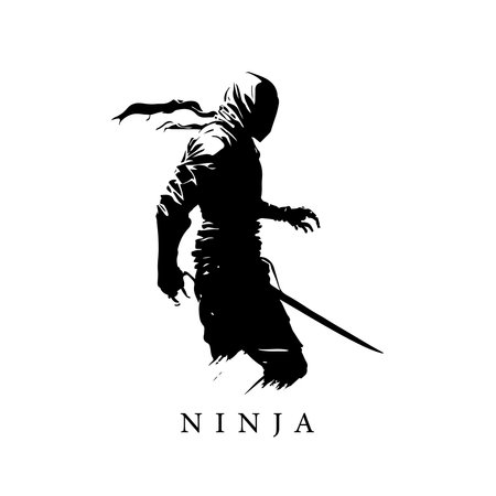 Ninja mascot vector template, Creative Ninja design concepts. vector illustrationのイラスト素材