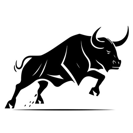 Vector bull design on white background. wild animals. Editable vector illustration. vector illustrationのイラスト素材
