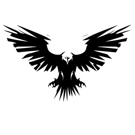 Eagle rising Wings design vector template. Corporate heraldic Falcon Phoenix Hawk bird Logotype concept icon. vector illustrationのイラスト素材