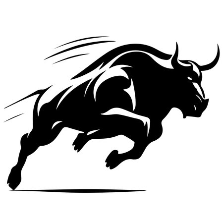 Vector bull design on white background. wild animals. Editable vector illustration. vector illustrationのイラスト素材