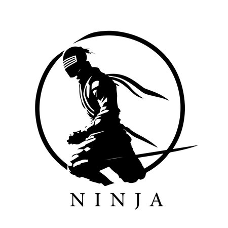 Ninja mascot vector template, Creative Ninja design concepts. vector illustrationのイラスト素材