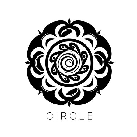 Abstract geometric circle pattern. round pattern. mandala. vector art. vector illustrationのイラスト素材