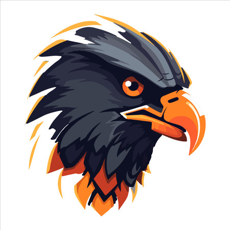 Furious eagle sport vector logo concept isolated on white background. web infographic. Premium quality wild bird t-shirt tee print illustration.のイラスト素材