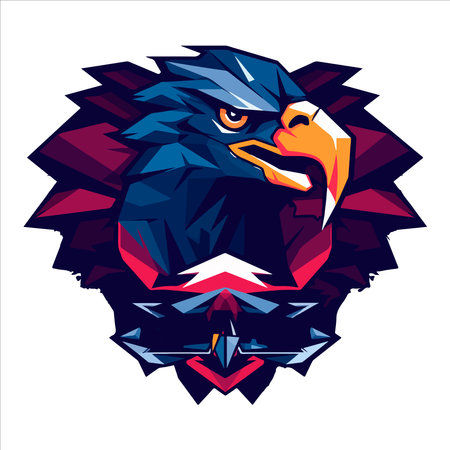 Furious eagle sport vector logo concept isolated on white background. web infographic. Premium quality wild bird t-shirt tee print illustration.のイラスト素材