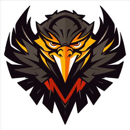 Furious eagle sport vector logo concept isolated on white background. web infographic. Premium quality wild bird t-shirt tee print illustration.のイラスト素材