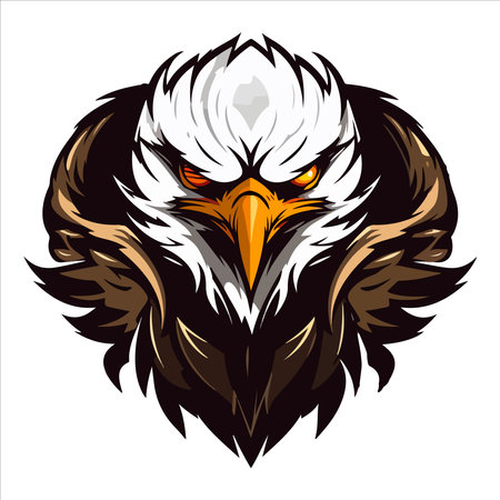 Furious eagle sport vector logo concept isolated on white background. web infographic. Premium quality wild bird t-shirt tee print illustration.のイラスト素材