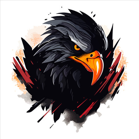 Furious eagle sport vector logo concept isolated on white background. web infographic. Premium quality wild bird t-shirt tee print illustration.のイラスト素材