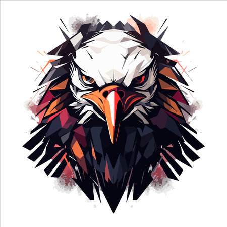 Furious eagle sport vector logo concept isolated on white background. web infographic. Premium quality wild bird t-shirt tee print illustration.のイラスト素材