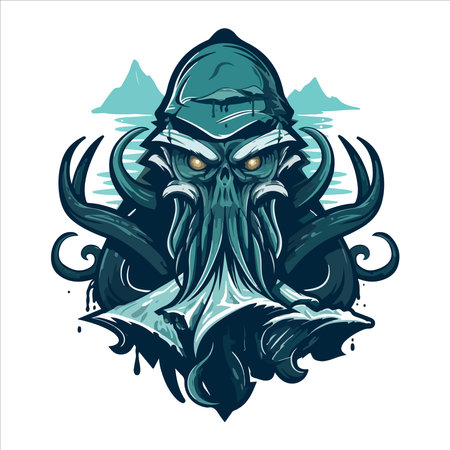 Kraken octopus squid mascot sport gaming esport logo template for squad team club.のイラスト素材