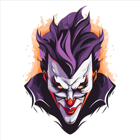 Clown E-Sport vector mascot logo design with modern illustration concept style for badge. smile clown illustration for sport and esport team.のイラスト素材