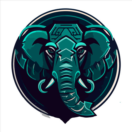 elephant mascot logo design vector with modern illustration concept style for badge, emblem and tshirt printing. angry elephant illustration with feet up.のイラスト素材