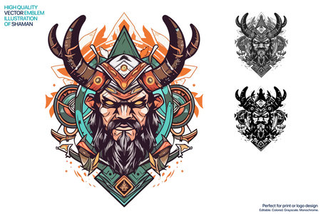 Indian chief mascot. Esport emblem logo design. Fully editable colored vector illustration. good for print or logo designのイラスト素材