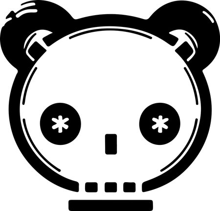 Panda tech template for logo or print. Vector cyber panda illustration.のイラスト素材