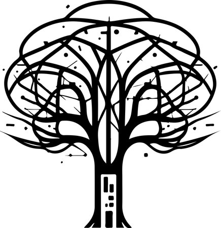 tree tech logo. digital tree. Good for t-shirt print design.のイラスト素材