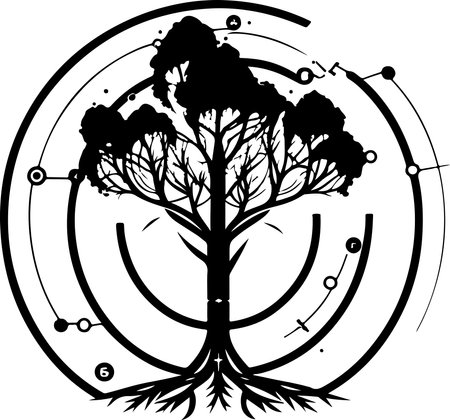 tree tech logo. digital tree. Good for t-shirt print design.のイラスト素材
