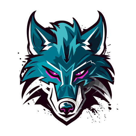 Wolves mascot esport logo character design for wolf gaming and sport. Vector illustration of wolf head.のイラスト素材