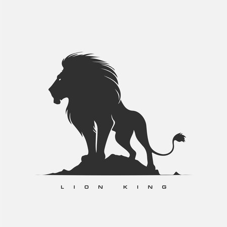 Lion King vector logo template. wild animal lionのイラスト素材