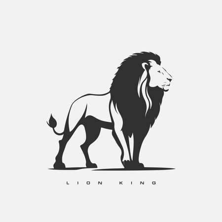 Lion King vector logo template. wild animal lionのイラスト素材