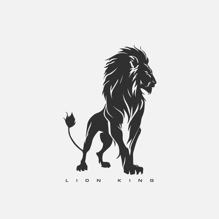 Lion King vector logo template. wild animal lionのイラスト素材