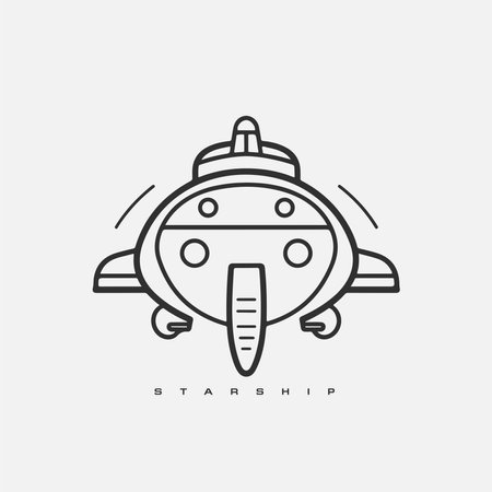 starship logo. Space satellite retro shuttle moon discovery logotypes of observatory vector badges isolated. Shuttle and satellite, spaceship and rocket adventure illustration.のイラスト素材