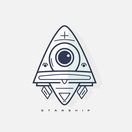 starship logo. Space satellite retro shuttle moon discovery logotypes of observatory vector badges isolated. Shuttle and satellite, spaceship and rocket adventure illustration.のイラスト素材