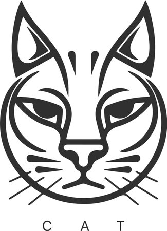 Modern abstract vector cat logo template. vector line artのイラスト素材