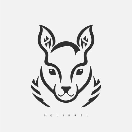 Modern abstract vector squirrel logo template. line art squirrelのイラスト素材