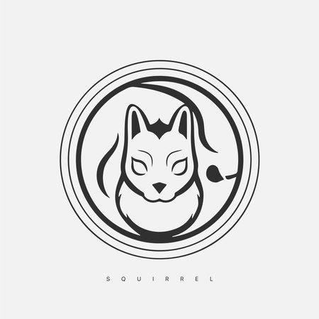 Modern abstract vector squirrel logo template. line art squirrelのイラスト素材