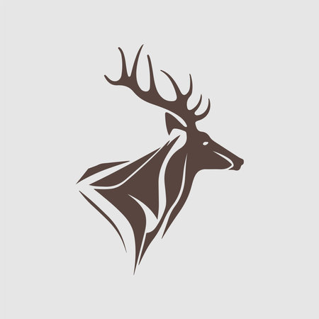 Modern abstract vector deer logo template. Deer illustration.のイラスト素材