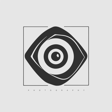 Modern abstract vector cat logo template. photography logotypeのイラスト素材