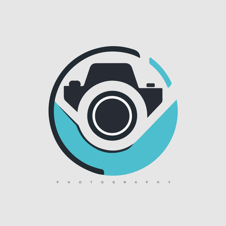 Modern abstract vector cat logo template. photography logotype