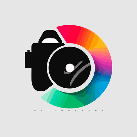 Modern abstract vector cat logo template. photography logotypeのイラスト素材