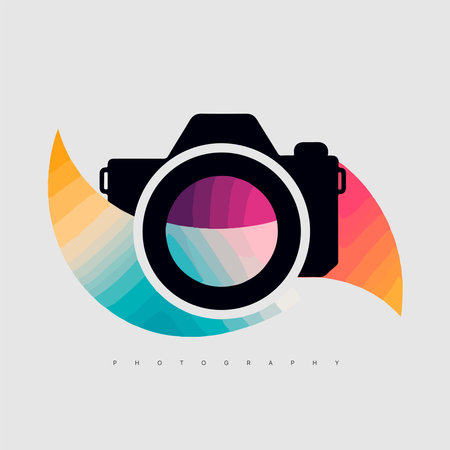 Modern abstract vector cat logo template. photography logotypeのイラスト素材