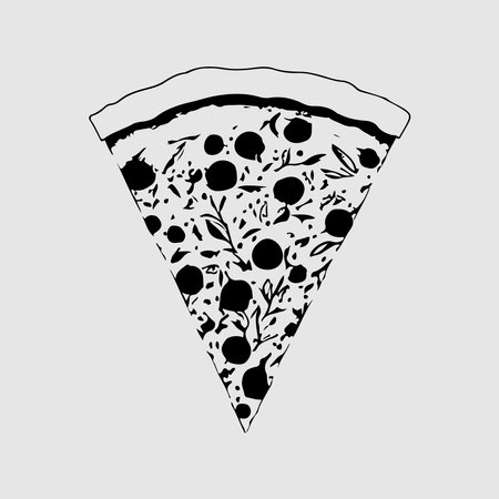 Modern abstract vector pizza logo template. Pizza illustration.のイラスト素材