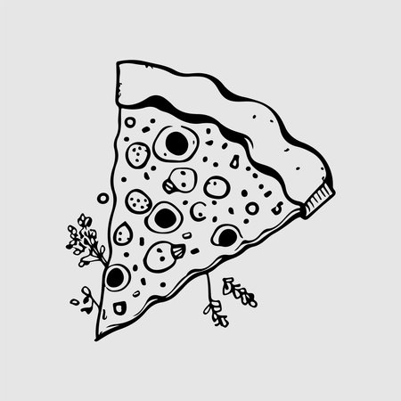 Modern abstract vector pizza logo template. Pizza illustration.のイラスト素材