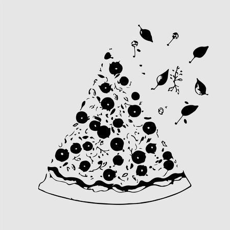 Modern abstract vector pizza logo template. Pizza illustration.のイラスト素材