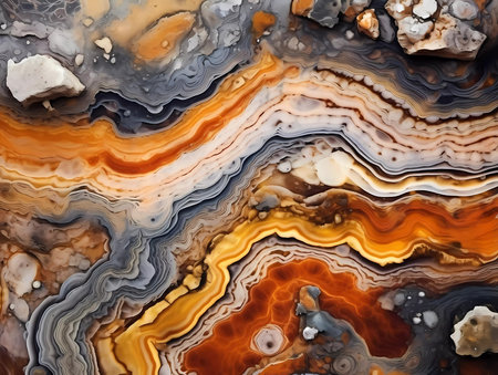 A beautiful organic stone texture background with black orange and white undertones. Interior designの素材