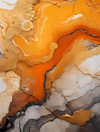 A beautiful organic stone texture background with black orange and white undertones. Interior designの素材