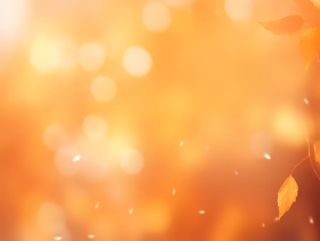 Autumn blurred background with yellow and red colors. Autumnal background, good for advertising or banners.の素材