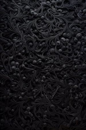 An Abstract textured embossed dark pattern. Wavy pattern with black colors.の素材