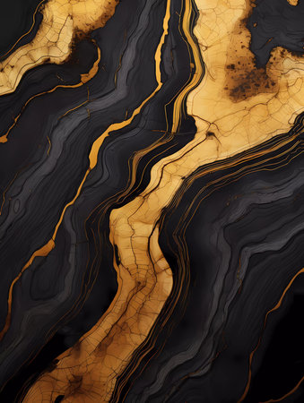 Abstract Wooden slice pattern with black, white and gold colors. High quality wood texture. Cross section of tree. Art Background for interiorの素材