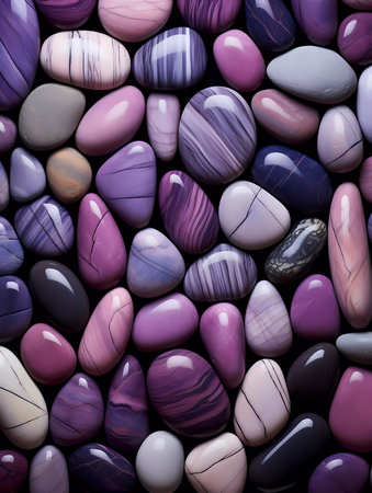 Colorful sea stones background, colored beach stones background, small stones wallpaper, colorful pebble background.の素材